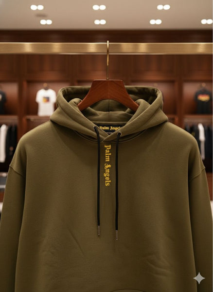 Premium  Olive Green Logo Hoodie