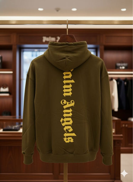 Premium  Olive Green Logo Hoodie