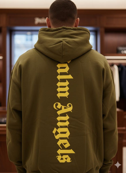 Premium  Olive Green Logo Hoodie