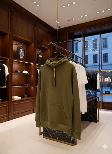 Premium  Olive Green Logo Hoodie