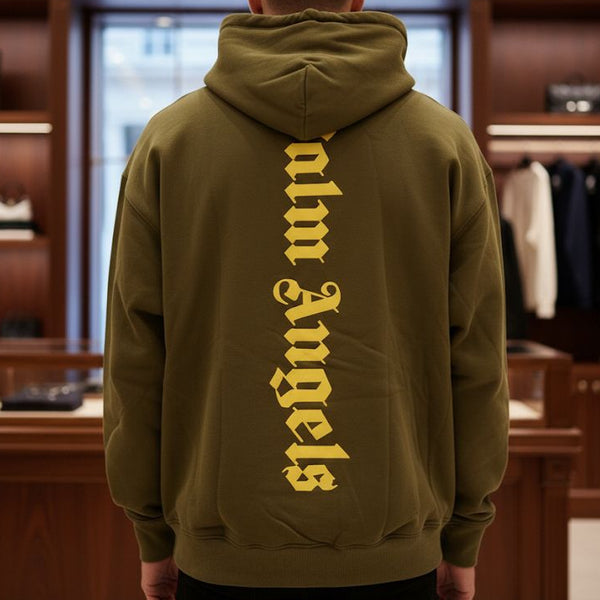 Premium  Olive Green Logo Hoodie