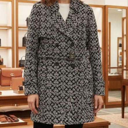 Premium Monogram Coat Classic, Chic & Elegant For Woman