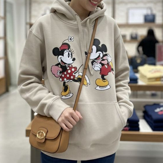 Cartoon Printed Beige Hoodie Cute Casual Winter Wear