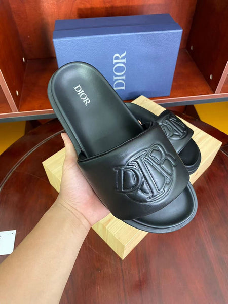 Black Logo Slide Sandals Premium Luxury Comfort Wear