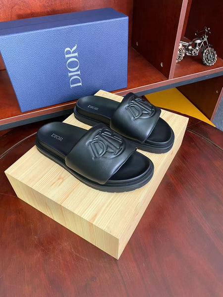 Black Logo Slide Sandals Premium Luxury Comfort Wear