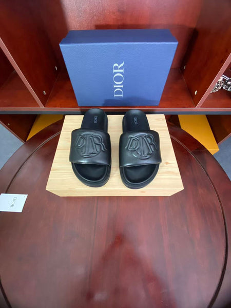 Black Logo Slide Sandals Premium Luxury Comfort Wear