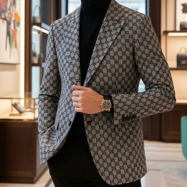 Luxury Designer Patterned Blazer Premium Party & Formal Wear