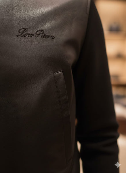 Luxury imported Brand  Classic Leather Bomber Jacket