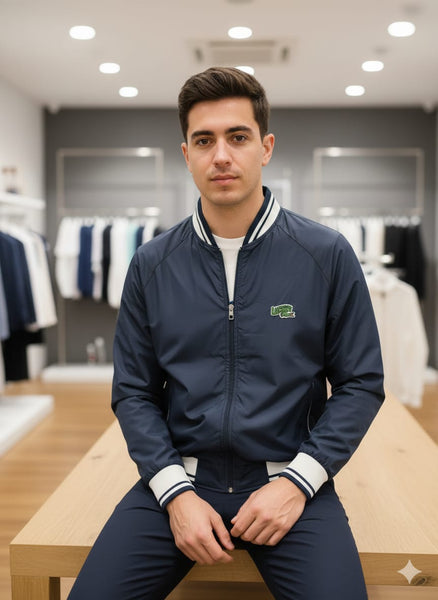 Exclusive Zip-Up Men’s Jacket with Sporty Ribbed Finish