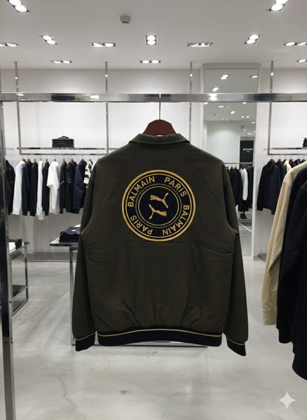 Men’s Premium Bomber Jacket with Luxury Back Logo – Stylish & Warm