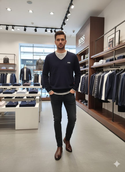 Men’s Classic V-Neck Sweater Elegant, Comfortable & Timeless Style