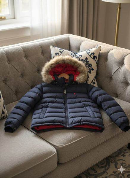 Men’s Winter Puffer Jacket with Fur Hood – Warm, Premium & Stylish