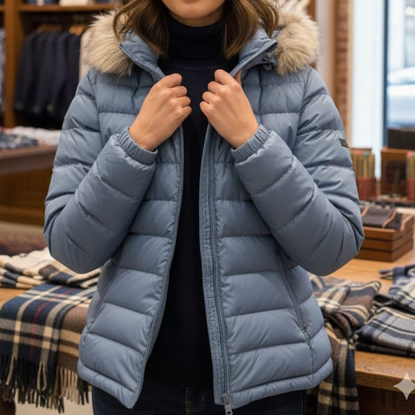 Winter Puffer Jacket with Fur Hood – Warm, Stylish & Lightweight
