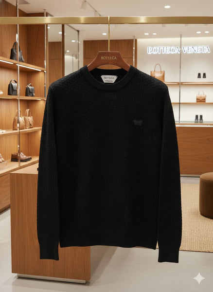 Luxury Imported Black  Knit Sweater for Men