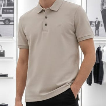 Classic Beige Polo T-Shirt Premium Comfort & Smart Style