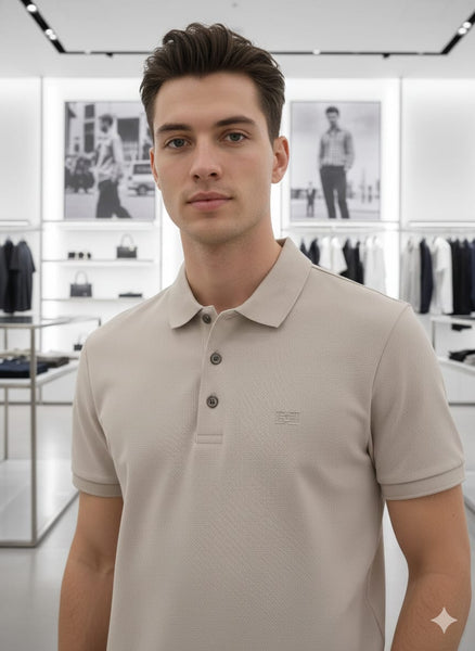 Classic Beige Polo T-Shirt Premium Comfort & Smart Style