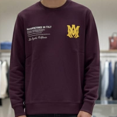 Premium Burgundy Cotton Terry Sweatshirt with Signature Logo Print