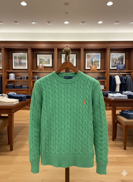 Classic Green Cable Knit Sweater  Soft, Stylish & Everyday Comfort
