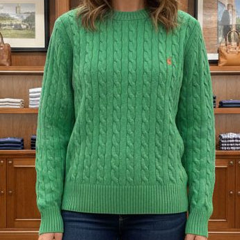 Classic Green Cable Knit Sweater  Soft, Stylish & Everyday Comfort