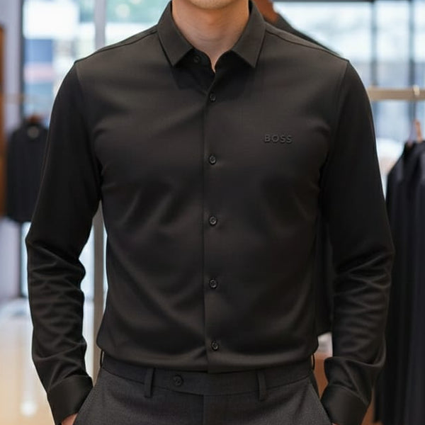 Men’s Premium Black Formal Shirt Modern Executive Style