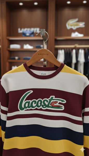 Premium Men’s Colorblock Striped Crewneck Pullover