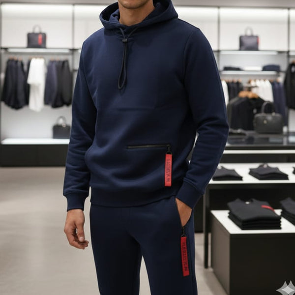 Premium Navy Hooded Tracksuit Set Stylish Comfort Wear