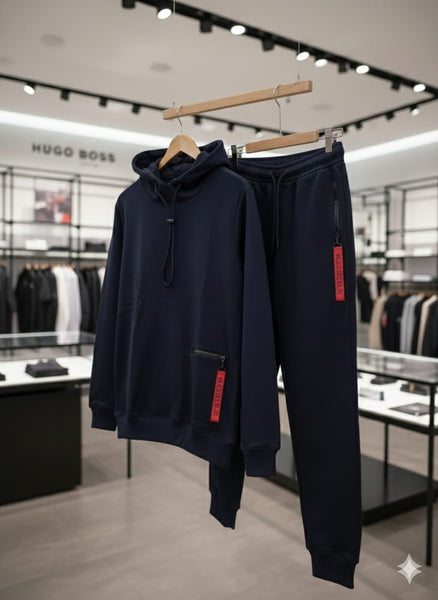 Premium Navy Hooded Tracksuit Set Stylish Comfort Wear