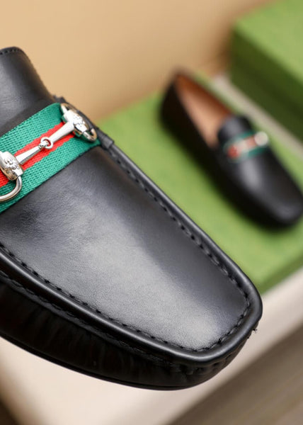 Premium Black  Leather Loafers – Classic Horsebit Style