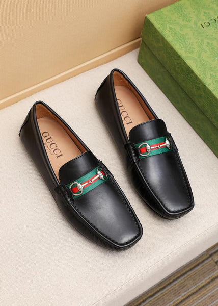 Premium Black  Leather Loafers – Classic Horsebit Style
