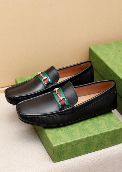 Premium Black  Leather Loafers – Classic Horsebit Style