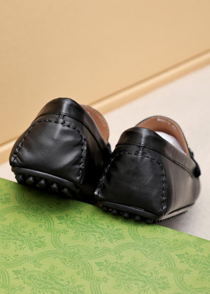 Premium Black  Leather Loafers – Classic Horsebit Style