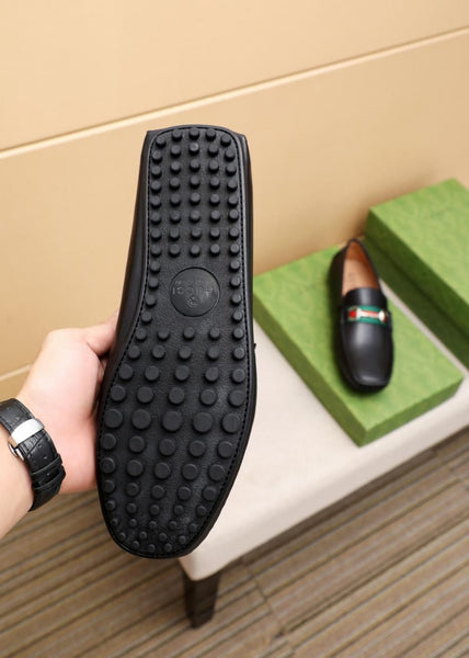 Premium Black  Leather Loafers – Classic Horsebit Style