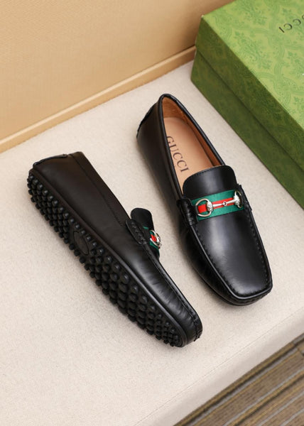 Premium Black  Leather Loafers – Classic Horsebit Style