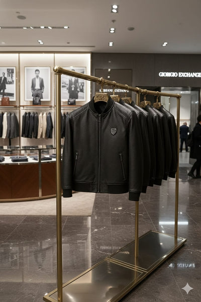 Men’s Premium Black Leather Bomber Jacket Classic & Stylish Look