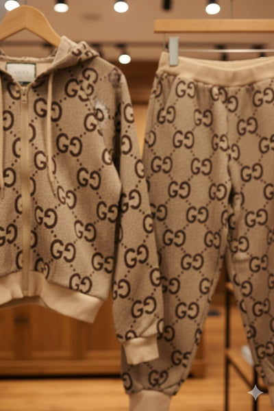 Luxury Monogram Hoodie & Jogger Set Stylish Kids Co-Ord Outfit