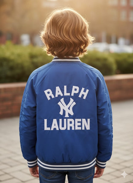 Classic Blue New York Varsity Jacket  For Kids