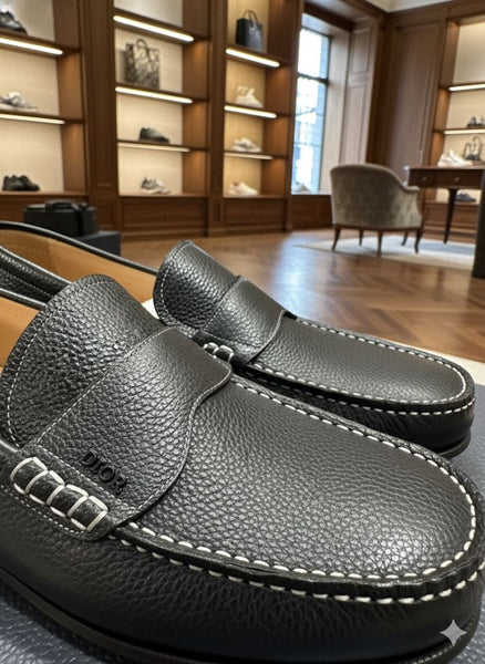 Premium Black Leather Slip-On Loafers  Classic Comfort & Style