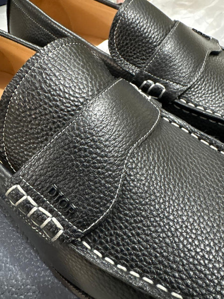 Premium Black Leather Slip-On Loafers  Classic Comfort & Style