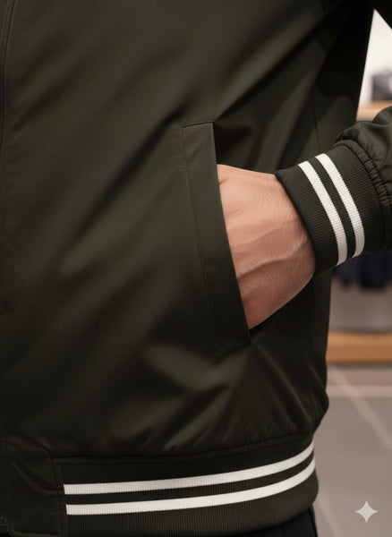 Men’s Olive Green Classic Bomber Jacket