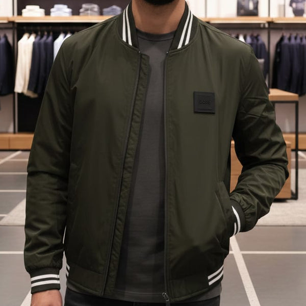 Men’s Olive Green Classic Bomber Jacket