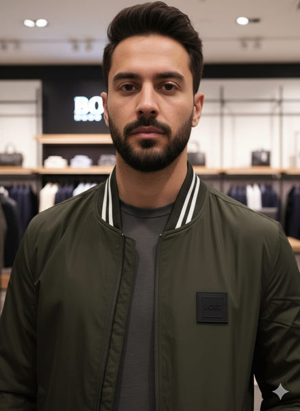 Men’s Olive Green Classic Bomber Jacket