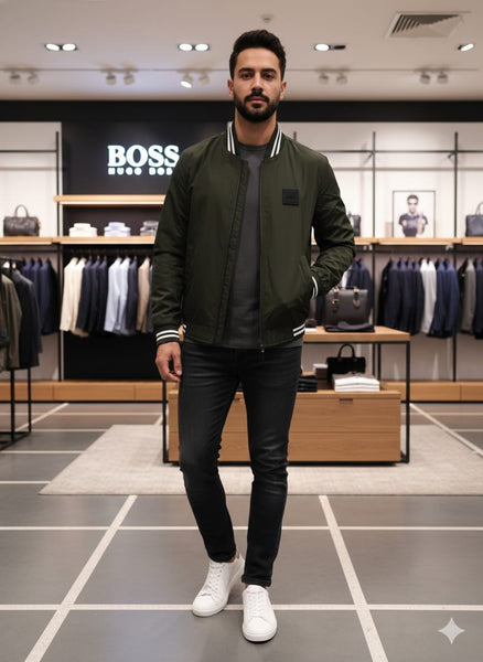 Men’s Olive Green Classic Bomber Jacket