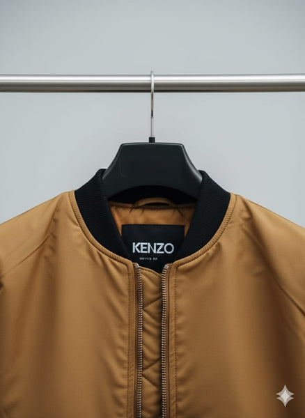 Men’s Stylish Brown Bomber Jacket with Logo Sleeves