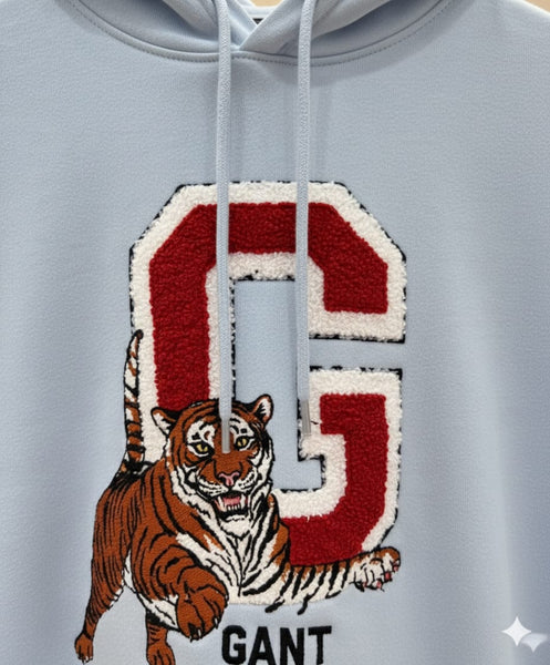 Men’s Premium Light Blue Hoodie with Bold Tiger Graphic