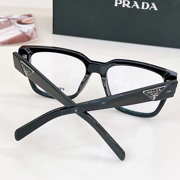 Prada Men’s Black Square Eyeglass Frame – Premium Stylish Optical Wear