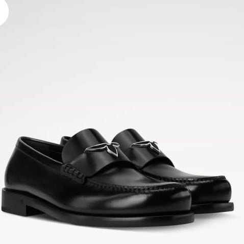 Men’s Black Leather Oxford Loafers Luxury Formal Slip-On Shoes