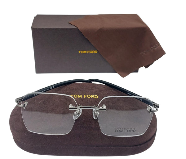 Premium Rimless Square Eyeglasses with Gold Metal Details
