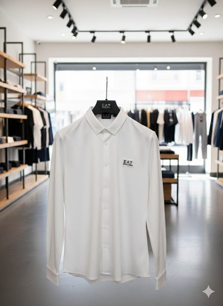 Men’s Solid White Formal Shirt with Premium Button Closure