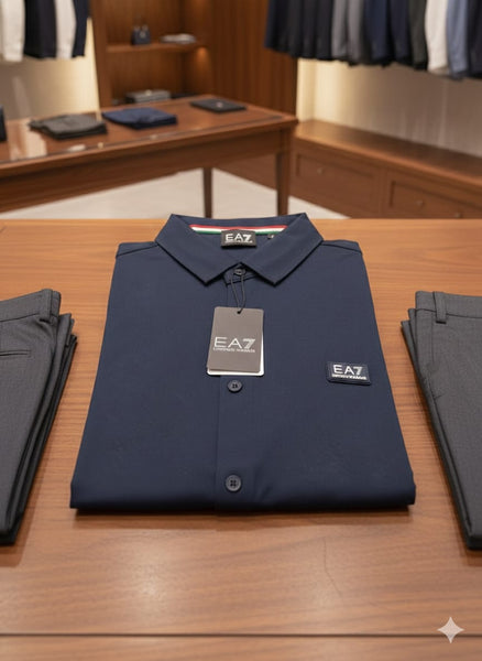 Men’s Solid Black Full Sleeve Casual Shirt with Logo Patch