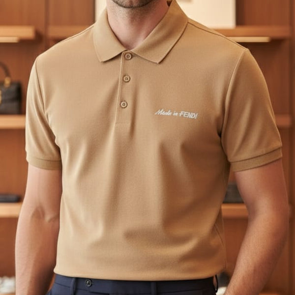 Luxury Men’s Beige Classic Polo T-Shirt